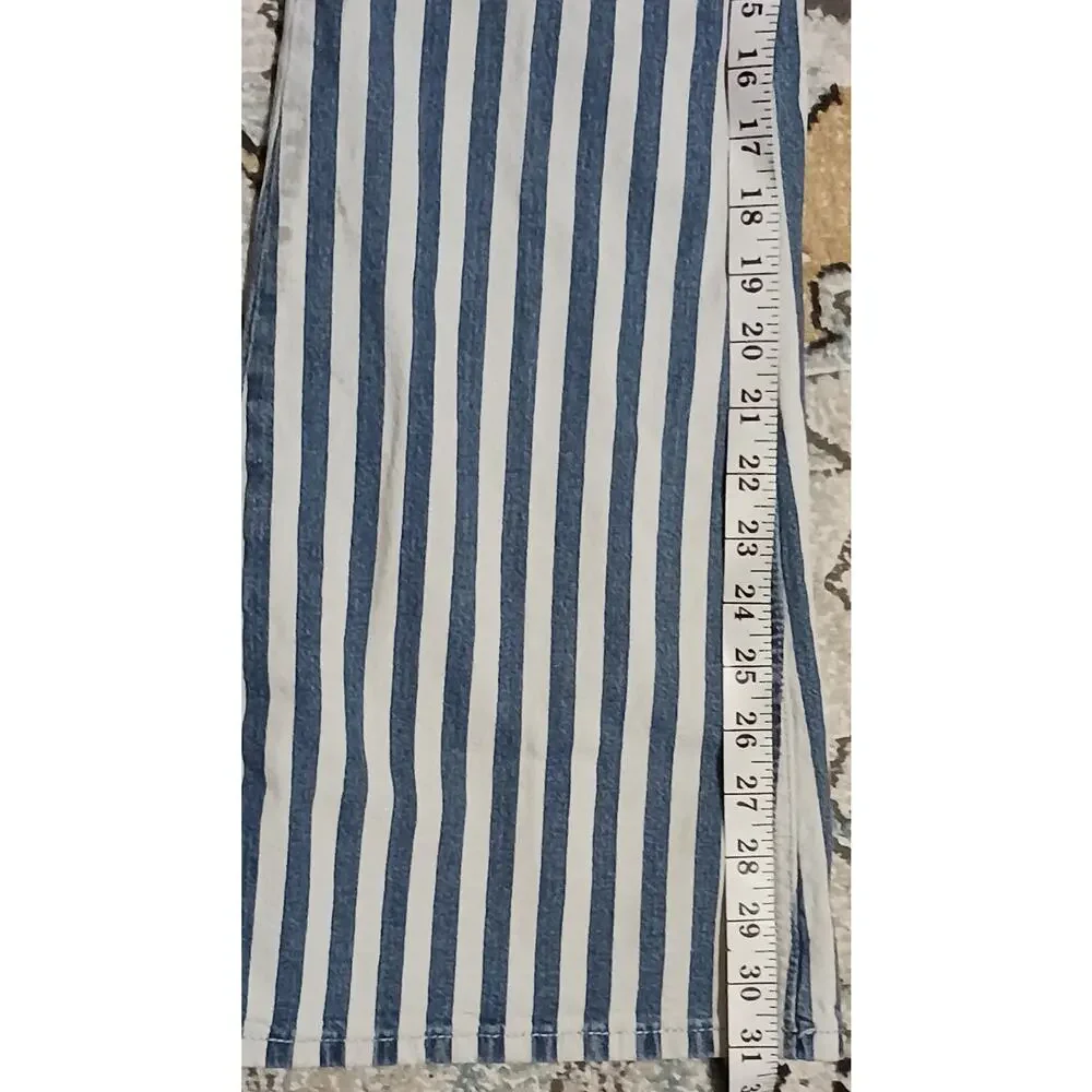 Rock & Roll Denim Womens Stripe High-Rise Flare Jeans tag 30x34 actual 30Wx31L - Picture 4 of 11